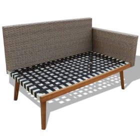 vidaXL 4 Piece Patio Lounge Set with Cushions Poly Rattan Gray