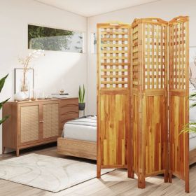 4-Panel Room Divider 63.8"x0.8"x70.9" Solid Wood Acacia