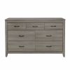 Dark Gray Finish Transitional Look 1pc Dresser of 7 Drawers Industrial Rustic Modern Style Bedroom Furniture