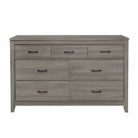 Dark Gray Finish Transitional Look 1pc Dresser of 7 Drawers Industrial Rustic Modern Style Bedroom Furniture