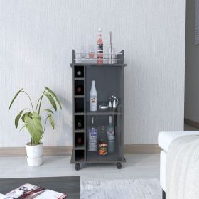 Bar Cart Baltimore, Six Wine Cubbies, Carbon Espresso Finish