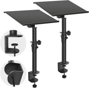 Heavy Duty Studio Monitor Stands Against The Wall, Adjustable Height Max 18.2" Desktop Speaker Stand Stage