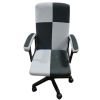 Home Office Chair White and Grey Simple Design, High Back, Adjustable Height