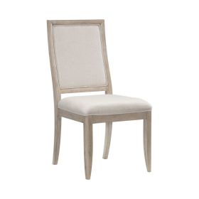 Modern Contemporary Side Chairs Set of 2, Upholstered Seat and Back Gray Finish Wooden Furniture