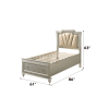 Kaitlyn Synthetic Leather & Champagne Finish Full Bed W/Led & Storage