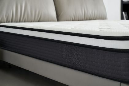 Hybrid 10 Inch Full Size Pillow Top Mattress in a Box with Breathable and Hypoallergenic Design, Medium Firm for Lumbar Support