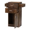 3-Layer Beauty Salon Storage Cabinet Hairdressing Tool Styling Station w/ 6 Hair Dryer Holders;  2 Drawers and 1 Cabinet