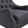 Dark Gray Accent Chair Button-Tufted Boucle Fabric Upholstery Modern Living Room Furniture 1pc