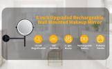 8 Inch 3 Colors LED Lighted, Wall Mounted Makeup Mirror, Double Sided 1X /10X HD Magnifying, 360¬∞ Swivel with Extension Arm