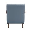 Modern Style Accent Chair Blue Leather Upholstered Tufted Detail Walnut Finish Wood Furniture 1pc