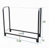 Artibear Firewood Rack Stand 4ft Heavy Duty Logs Holder for Outdoor Indoor Fireplace Metal Wood Pile Storage Stacker Organizer, Matte Black