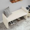 Bedroom storage stool, linen fabric storage stool, large storage space,44.48 inches, can be used for bed end, living room, entrance, BEIGE