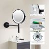 8 Inch 3 Colors LED Lighted, Wall Mounted Makeup Mirror, Double Sided 1X /10X HD Magnifying, 360¬∞ Swivel with Extension Arm