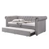 Justice Smoke Gray Fabric Daybed W/Trundle (Twin)