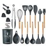 35Pcs Kitchen Cooking Utensils Set Spatula Set Baking Utensil Set Kitchen Accessories Necessities with Holder Egg Whisk Separator Tong Turner Spoons C