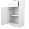 White Embossed Triamine Density Panel One Door One Drawer Three compartments Tall Cabinet Bathroom Riser