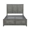 Gray Finish Queen Platform Bed with Storage Drawers Wooden Bedroom Furniture 1pc