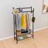 1pc, Free Standing Metal Towel Stand with Storage Shelf and Wheel for Extra Large Towel Blanket Drying, Metal Towel Drying Rack and Blanket Holder