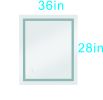 36*28 LED Mirror for Bathroom with Lights; Dimmable; Anti-Fog; Lighted Bathroom Mirror with Smart Touch Button; Memory Function