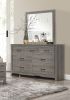 Dark Gray Finish Transitional Look 1pc Dresser of 7 Drawers Industrial Rustic Modern Style Bedroom Furniture