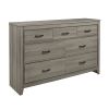 Dark Gray Finish Transitional Look 1pc Dresser of 7 Drawers Industrial Rustic Modern Style Bedroom Furniture