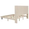 Stylish High Headboard Bed, 54 "High Headboard, High Quality, Comfortable High Back Design Ideal for Reading or Relaxing, King Size, Beige