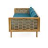 CLAREMONT 3 SEATER DAYBED WITH RATTAN ARMS (TEAK CUSHION)