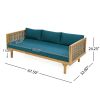 CLAREMONT 3 SEATER DAYBED WITH RATTAN ARMS (TEAK CUSHION)