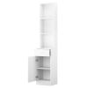 White Embossed Triamine Density Panel One Door One Drawer Three compartments Tall Cabinet Bathroom Riser