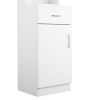 White Embossed Triamine Density Panel One Door One Drawer Three compartments Tall Cabinet Bathroom Riser