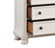 Casual White Finish 1pc Chest of Drawers Antique Bronze Tone Knobs Bun Feet Bedroom Furniture