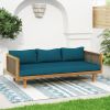 CLAREMONT 3 SEATER DAYBED WITH RATTAN ARMS (TEAK CUSHION)