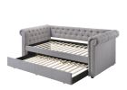 Justice Smoke Gray Fabric Daybed W/Trundle (Twin)