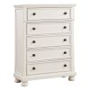 Casual White Finish 1pc Chest of Drawers Antique Bronze Tone Knobs Bun Feet Bedroom Furniture