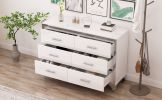 Elegant High Gloss Dresser with Metal Handle,Mirrored Storage Cabinet with 6 Drawers for Bedroom,Living Room,White