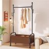 1pc, Clothes Racks for Hanging Heavy Duty Clothes Rack Clothes Rolling Clothes Rack, Free Standing Towel Racks for Bathroom, With Storage Basket