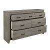 Dark Gray Finish Transitional Look 1pc Dresser of 7 Drawers Industrial Rustic Modern Style Bedroom Furniture