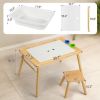 Children's Sensory Table with Stool, Kids Activity Table with 2 Storage Bins & 2 Pen Holders & Paper Roll