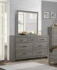 Dark Gray Finish Transitional Look 1pc Dresser of 7 Drawers Industrial Rustic Modern Style Bedroom Furniture