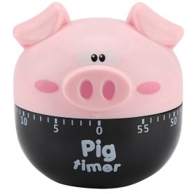 Cute Cartoon Pig Kitchen Timer Mechanical Timers Counters for Cooking Timing Tool (Option: Macaron)