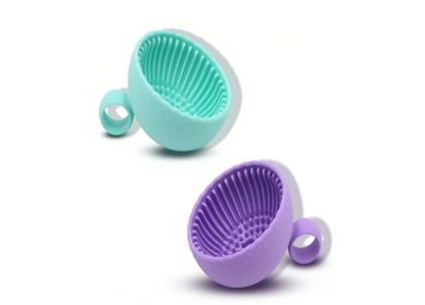 Two Silicone Dishwashing Brushes - Green And Purple Are Durable, Non-slip And Easy To Hold (Option: Macaron)