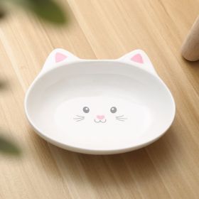 Ceramic Small Cat Face Shape Pet Food Bowl Cat Bowl Dog Bowl Universal And Easy To Clean (Option: Macaron)