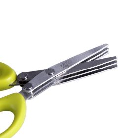 Multifunctional Multi-layer Green Onion Scissors Stainless Steel Onion Cutting Knife Herb Seaweed Spice Scissors Kitchen Scissor Kitchen Gadgets (Option: Macaron)