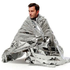 Emergency Blanket Outdoor Portable Thermal Double-sided Silver Survival (Option: Macaron)