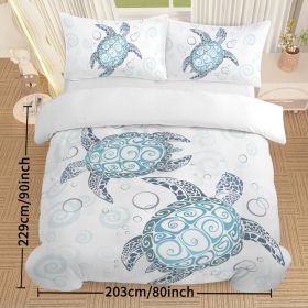 Turtle Bed Sets Ocean 3 Piece Turtle Themed Comforter Cover With 2 Pillowcases (Option: Macaron)