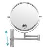 8-inch Wall Mounted Makeup Vanity Mirror, Height Adjustable, 1X / 10X Magnification Mirror, 360¬∞ Swivel with Extension Arm