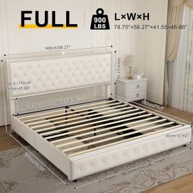 Queen size bed frame with 4 drawers, Star Galaxy Projector, USB Charger, Music Speaker, Adjustable Upholstered Headboard with Diamond Button,Velvet (Color: as Pic)