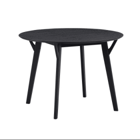 42.01 Inch Saving Place Table,Wooden Dining Table For 4 Persons,Modern Design Round Kitchen Table For Living Room,Apartment,Restaurant,Black (Option: Macaron)