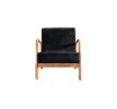 Classic Mid Century Modern Accent Chairs for Living Room or Bedroom, Espresso Finish Open-Framed Armchair with Plush Cushioning and Velvet Fabric