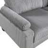 Living Room Furniture 4-Piece Modular Sectional Sofa Set Gray Corduroy Soft Cushion Pillows Solid Wood Legs